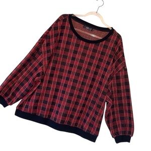 Christmas Womens Plus Pullover Plaid Top 4x